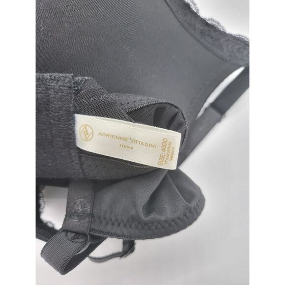 Adrienne Vittadini Padded Push Up Bra 40DD Womens Black Underwired Full Coverage - Picture 5 of 5